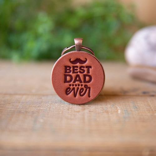 Best Dad Ever Keychain - Lazy 3 Leather Company