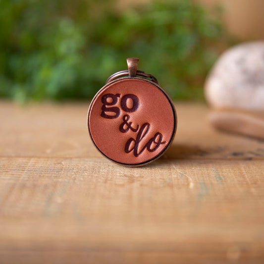 Go and Do Keychain - Lazy 3 Leather Company