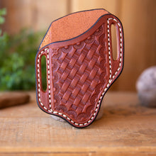 Load image into Gallery viewer, Tooled Pancake Sheath - Lazy 3 Leather Company