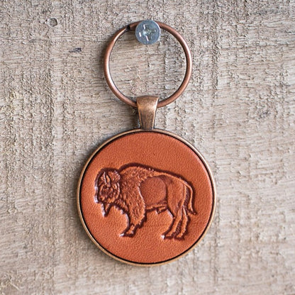 Leather Buffalo Keychain - Lazy 3 Leather Company