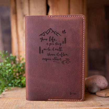 Leather Notebook Journal with Pen Pocket - Lazy 3 Leather Company