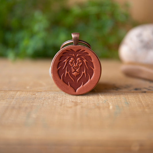 Lion Keychain - Lazy 3 Leather Company