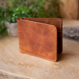 Long Bifold Cash Pocket Wallet - Lazy 3 Leather Company
