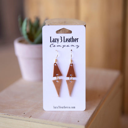 Split Diamond Drop Earring - Lazy 3 Leather Company