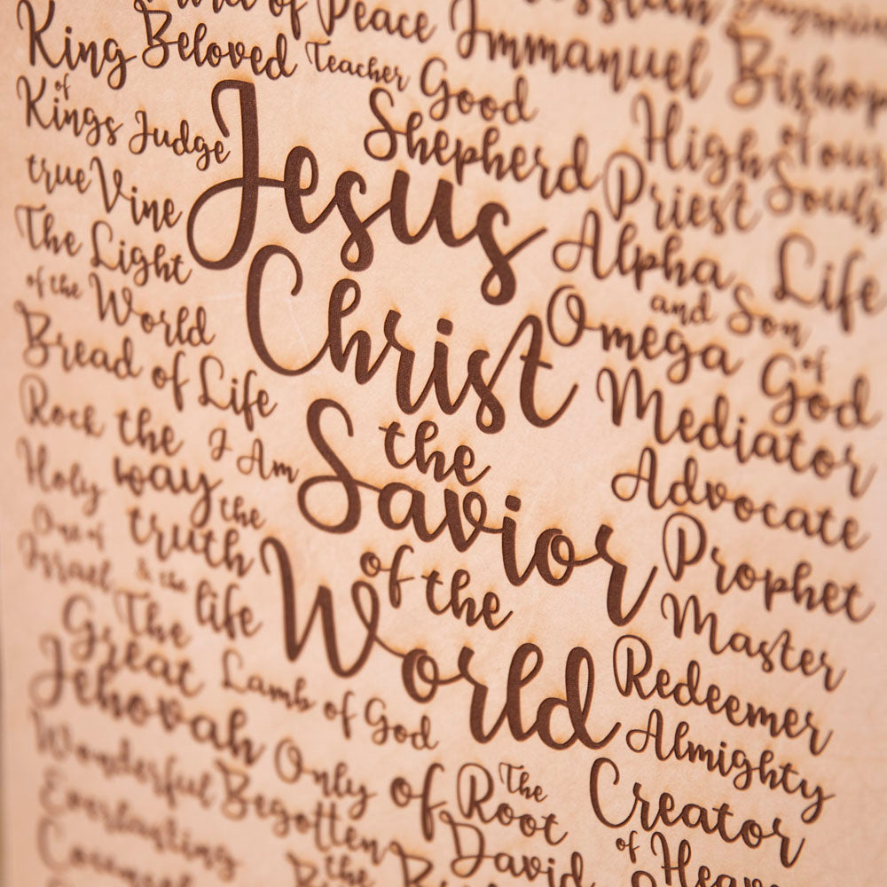 Names of Jesus Leather Wall Art - Lazy 3 Leather Company