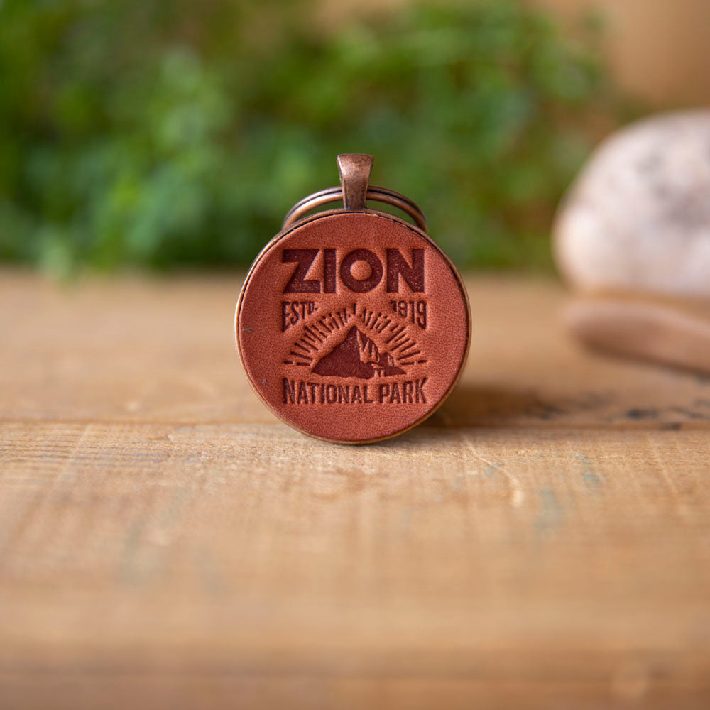 Zion National Park Keychain - Lazy 3 Leather Company